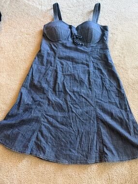 madison leigh Blue Denim-Style Mini Dress